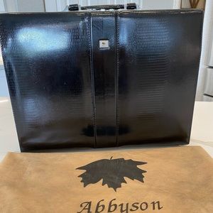 Abbyson Black Leather Briefcase